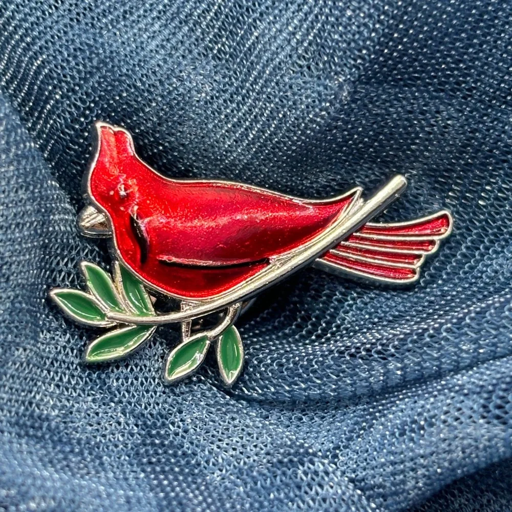 As I Sit in Heaven poem card red cardinal bird pin brooch - Picture 5 of 6